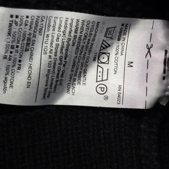 GAP Cable Knit Pullover Sweater Women’s M Black Cotton Crewneck - Picture 5 of 6